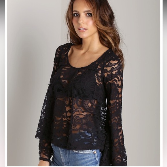 Show Me Your Mumu Flora Fan Top Iola Lace Black size S - Picture 3 of 9